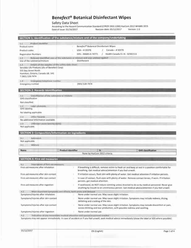 msds sheets canada green natural products clorox wipes msds sheet