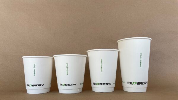 White Bioserv Double Wall AG Hot Cup